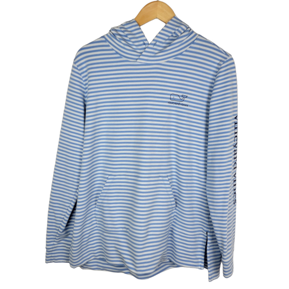 Vineyard Vines Long Sleeve Striped Whale Terry Hoodie M